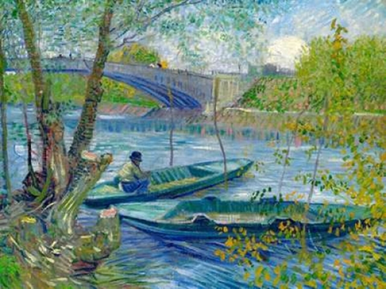 Fishing in Spring-the Pont de Clichy Poster Print by Vincent van Gogh - Item # VARPDX3VG2638